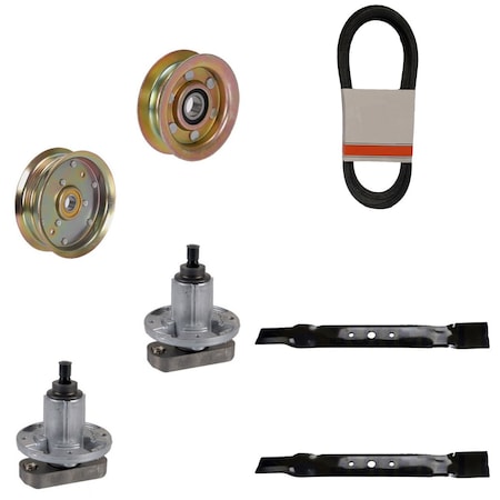Aic Replacement Parts Deck Rebuild Kit Spindles Blades Belts Idlers Fits John Deere L100 L118 42 B1JD6015-BELTPULLEYS